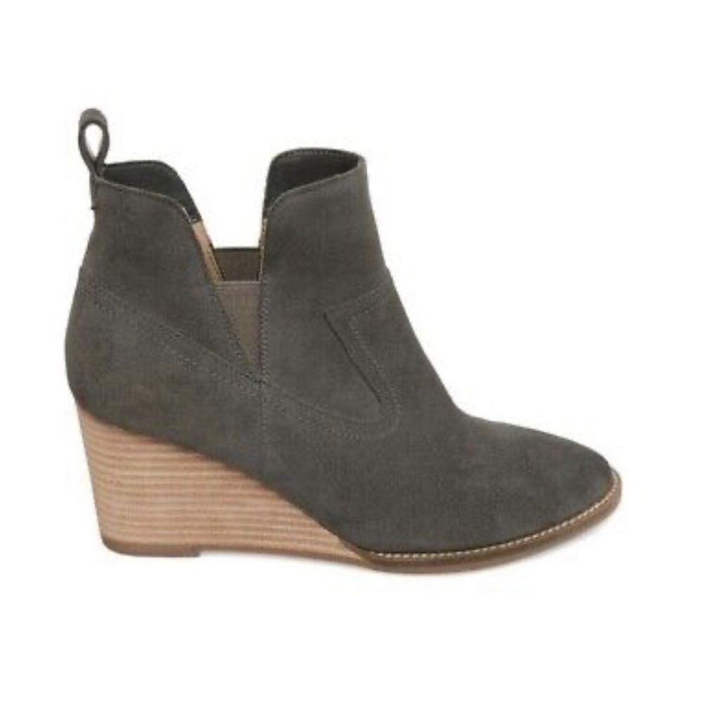 Blondo Women's Irving Wedge Bootie Gray Suede Waterproof Boots Size 10